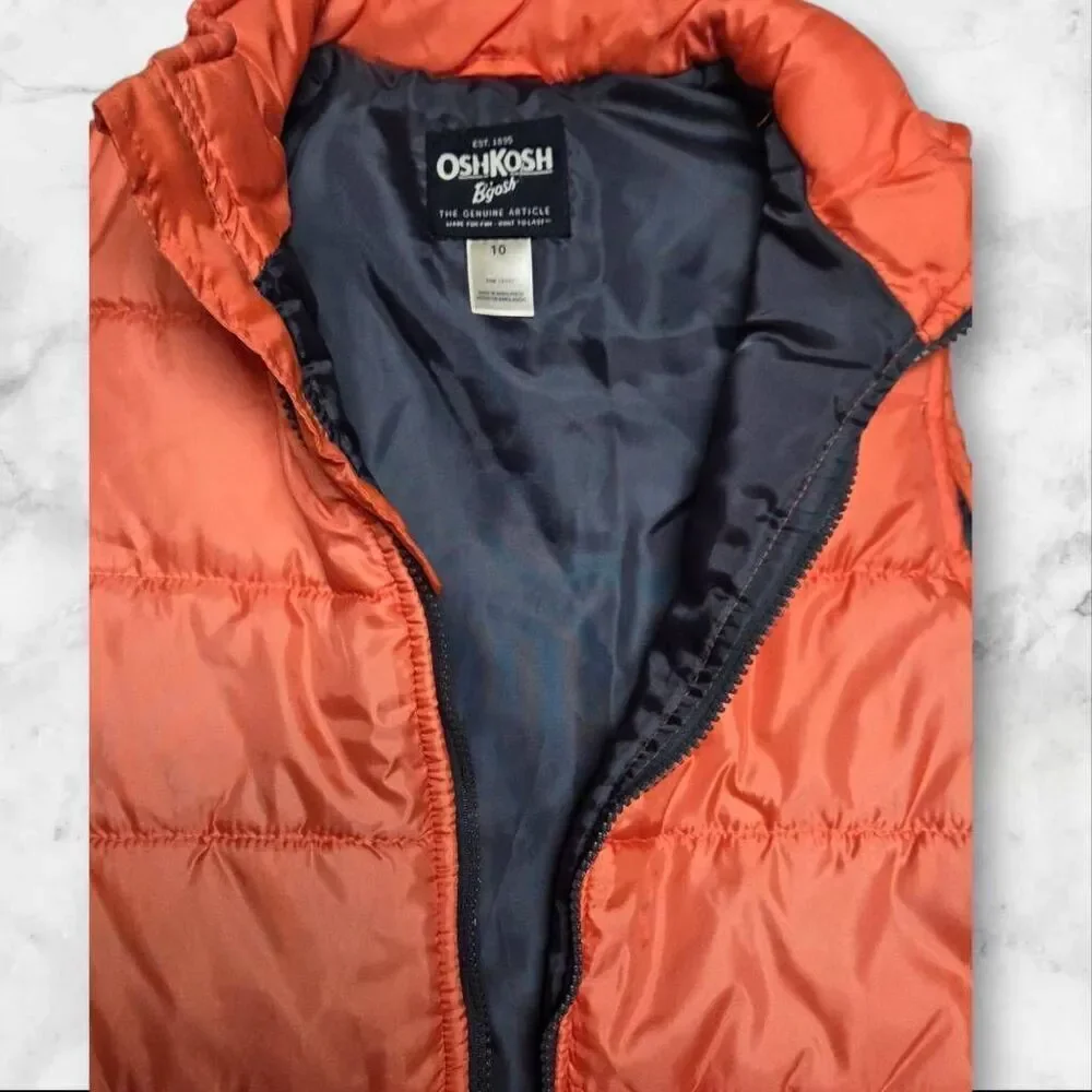OshKosh B'gosh Orange Puffer Vest Size 10